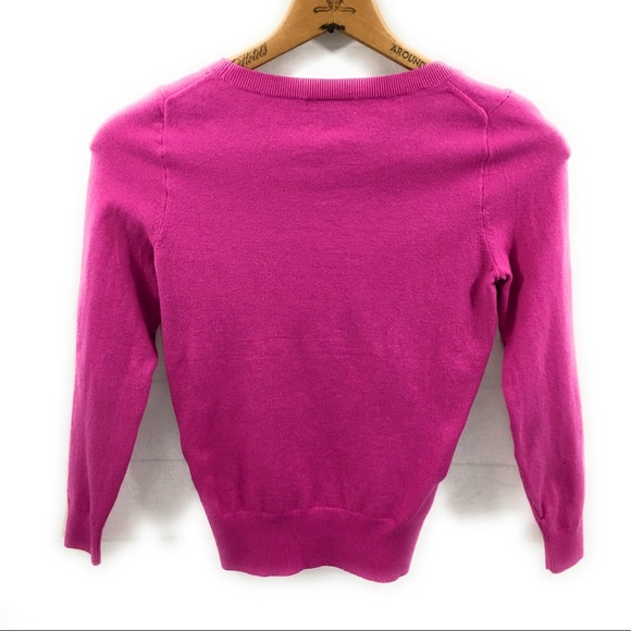 (Sold)J.Crew Bright Pink Crew Neck Sweater XS - Picture 3 of 5